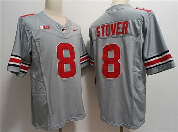 Mens Ohio State Buckeyes #8 Cade Stover Gray 2023 F.U.S.E. Limited Stitched Jersey